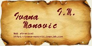 Ivana Monović vizit kartica
